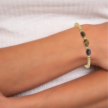 Bracelet par SC Bohème orné de pierres OEil du tigre