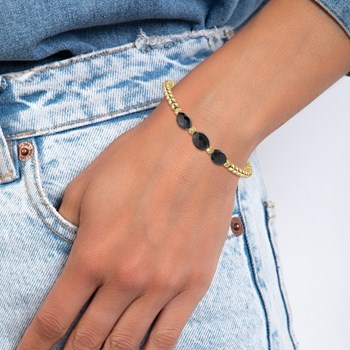 Bracelet par SC Bohème orné d'obsidiennes noires