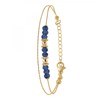 Bracelet double tour par SC Bohème orné de pierres Lapis Lazuli - vue V1