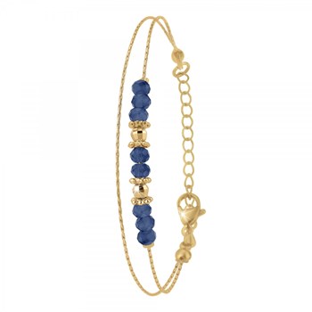 Bracelet double tour par SC Bohème orné de pierres Lapis Lazuli