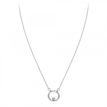 SC Kristallen halsketting bezet met een echte witte diamant