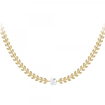 Collier trèfle SC Bohème orné d'un Cristal scintillant