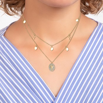 Collier croix par SC Bohème orné de Cristaux scintillants