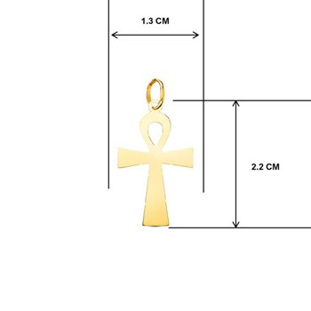 Collier - Médaille Croix de la Vie Or 18 Carats 750/000 Jaune - Chaine Dorée