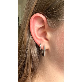 Boucles d'oreilles anneaux carrés Ambre