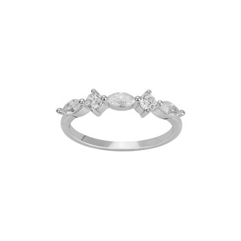 Bague en Argent avec oxyde de zirconium blanc