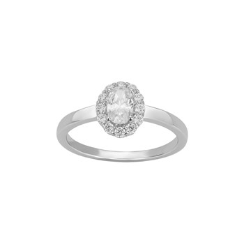 Bague en Argent avec oxyde de zirconium blanc