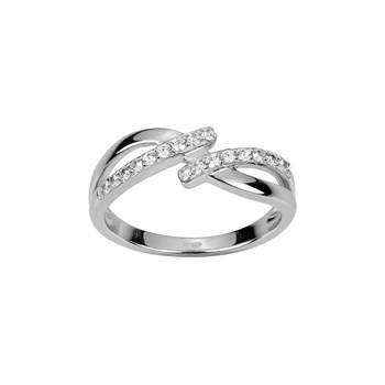 Bague en Argent avec oxyde de zirconium blanc