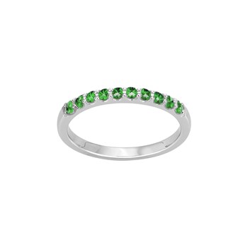 Bague en Argent avec oxyde de zirconium vert emeraude