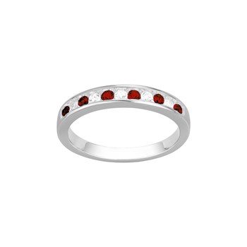 Bague en Argent avec oxyde de zirconium rouge rubis
