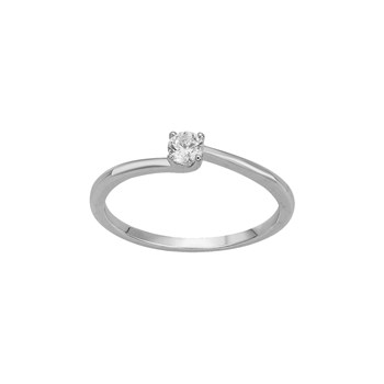 Bague de fiançailles en Argent avec oxyde de zirconium blanc