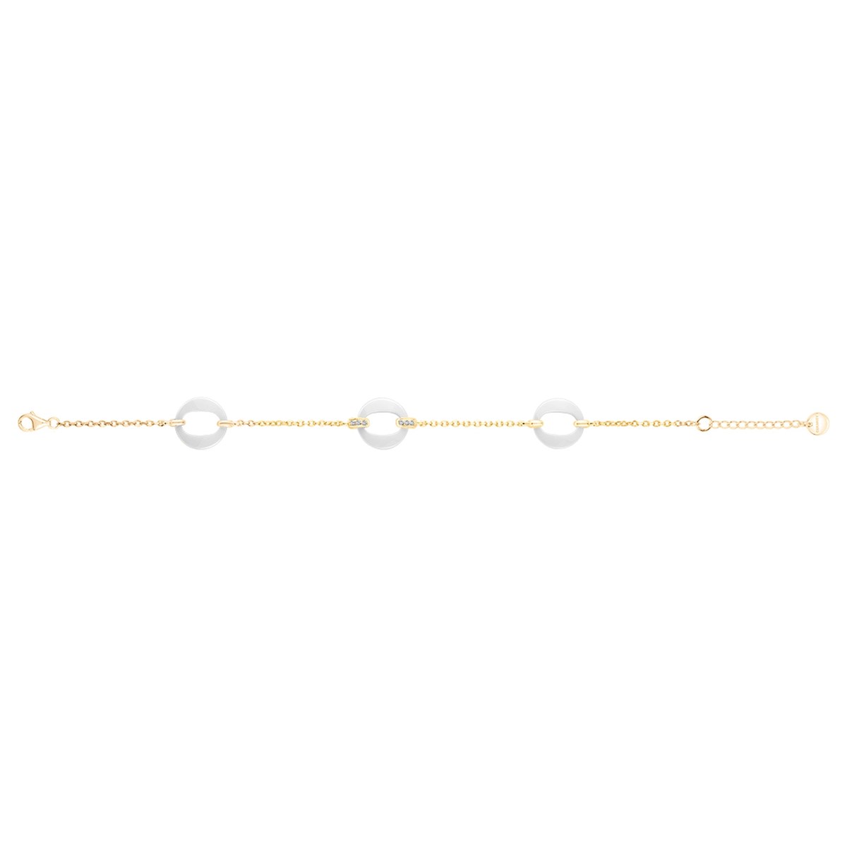 Bracelet souple multi-motifs Nora en Plaqué Or avec oxyde de zirconium blanc
