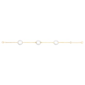 Bracelet souple multi-motifs Nora en Plaqué Or avec oxyde de zirconium blanc