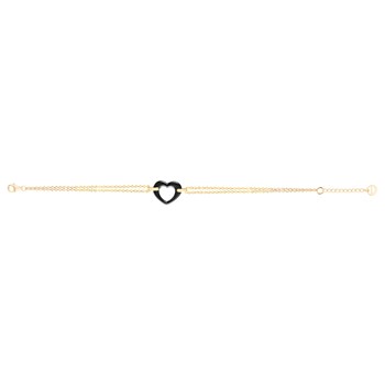 Bracelet souple mono-motif Isabella en Plaqué Or avec oxyde de zirconium blanc