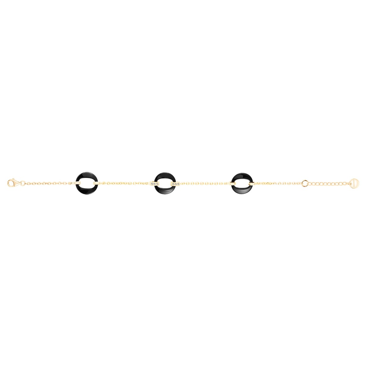 Bracelet souple multi-motifs Nora en Plaqué Or avec oxyde de zirconium blanc