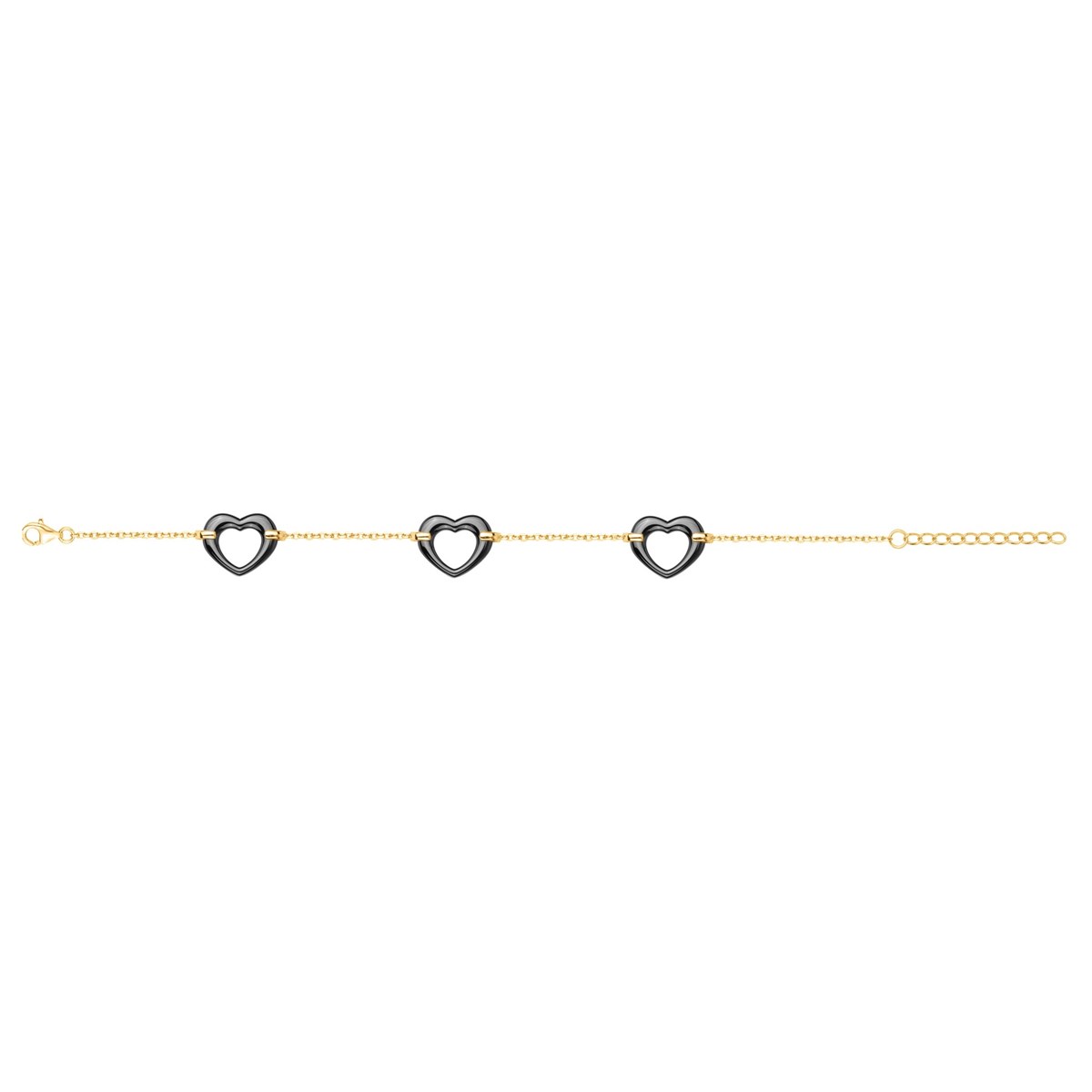 Bracelet souple multi-motifs Hannah en Plaqué Or avec oxyde de zirconium blanc