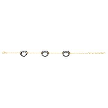 Bracelet souple multi-motifs Hannah en Plaqué Or avec oxyde de zirconium blanc