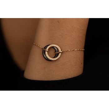 Bracelet Ava en Plaqué Or avec oxyde de zirconium blanc