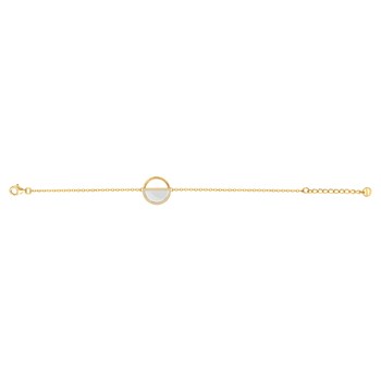 Bracelet souple mono-motif Mia en Plaqué Or avec oxyde de zirconium blanc