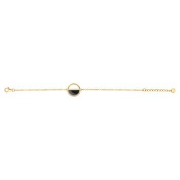 Bracelet souple mono-motif Mia en Plaqué Or avec oxyde de zirconium blanc