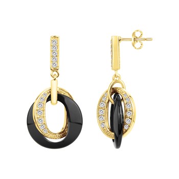 Boucles d'oreilles Nora en Plaqué Or avec oxyde de zirconium blanc