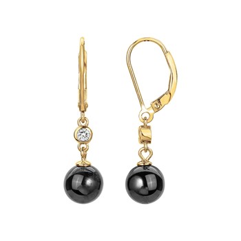 Boucles d'oreilles dormeuses Abigail en Plaqué Or avec oxyde de zirconium blanc