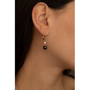 Boucles d'oreilles dormeuses Abigail en Plaqué Or avec oxyde de zirconium blanc