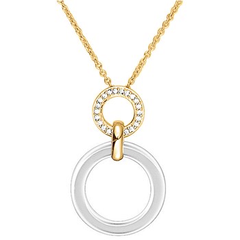 Collier mono-motif Emily en Plaqué Or avec oxyde de zirconium blanc