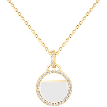 Collier mono-motif Evelyn en Plaqué Or avec oxyde de zirconium blanc