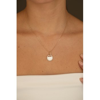 Collier mono-motif Evelyn en Plaqué Or avec oxyde de zirconium blanc