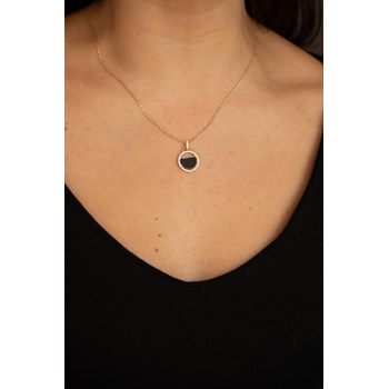 Collier mono-motif Evelyn en Plaqué Or avec oxyde de zirconium blanc
