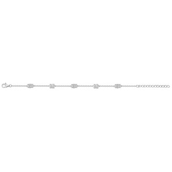 Bracelet souple multi-motifs en Argent avec oxyde de zirconium blanc