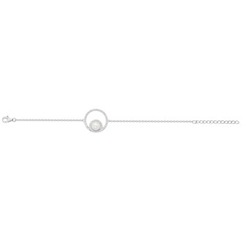Bracelet souple mono-motif en Argent avec perle d'eau douce blanc