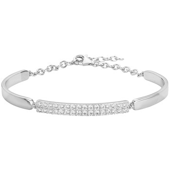 Bracelet semi-rigide en Argent avec oxyde de zirconium blanc