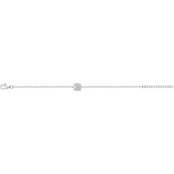 Bracelet souple mono-motif en Argent avec oxyde de zirconium blanc