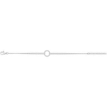 Bracelet souple mono-motif en Argent avec oxyde de zirconium blanc