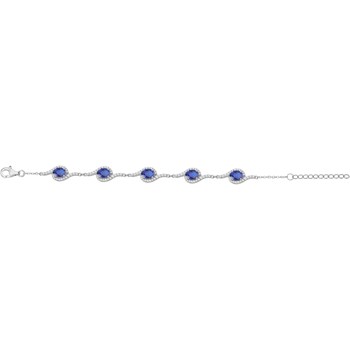 Bracelet en Argent avec oxyde de zirconium bleu saphir