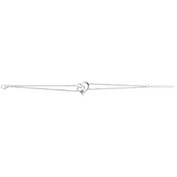 Bracelet en Argent avec oxyde de zirconium bleu topaze