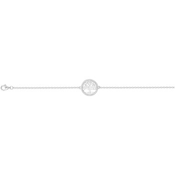 Bracelet souple mono-motif en Argent avec oxyde de zirconium blanc