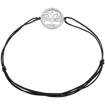 Bracelet souple sur cordon en Argent avec oxyde de zirconium blanc