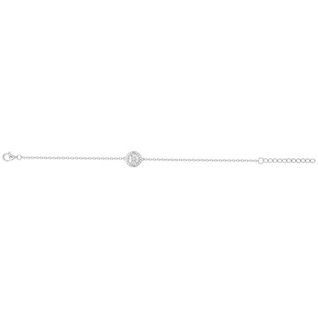 Bracelet souple mono-motif en Argent avec oxyde de zirconium blanc