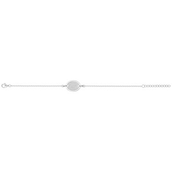 Bracelet souple mono-motif en Argent avec oxyde de zirconium blanc