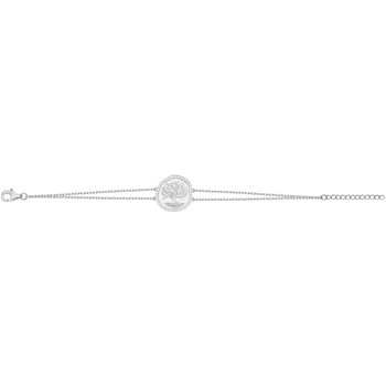 Bracelet souple mono-motif en Argent avec oxyde de zirconium blanc