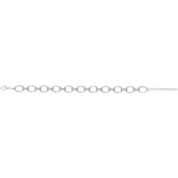 Bracelet souple multi-motifs en Argent avec oxyde de zirconium blanc