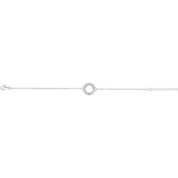 Bracelet souple mono-motif en Argent avec oxyde de zirconium blanc