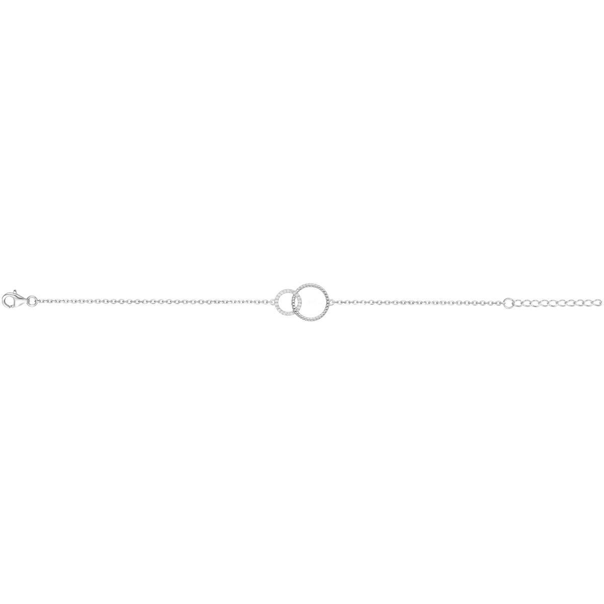 Bracelet souple mono-motif en Argent avec oxyde de zirconium blanc