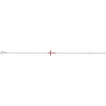 Bracelet souple mono-motif en Argent avec oxyde de zirconium rouge rubis