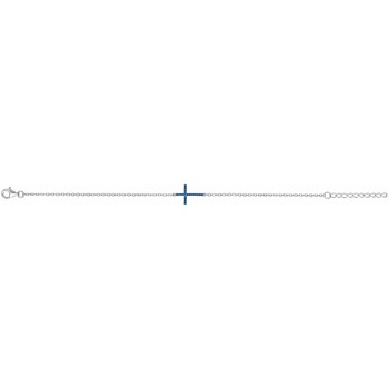 Bracelet souple mono-motif en Argent avec oxyde de zirconium bleu saphir