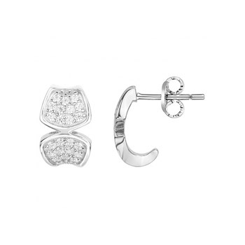 Boucles d'oreilles en Argent avec oxyde de zirconium blanc