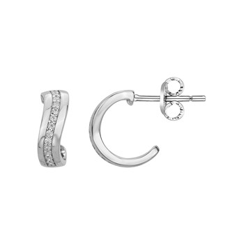 Boucles d'oreilles en Argent avec oxyde de zirconium blanc